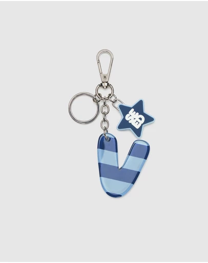 Seed Heritage - BLUE STRIPE INITIAL KEYRING