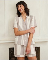 Chelsea Peers - Organic Cotton Stripe Short Pyjama Set