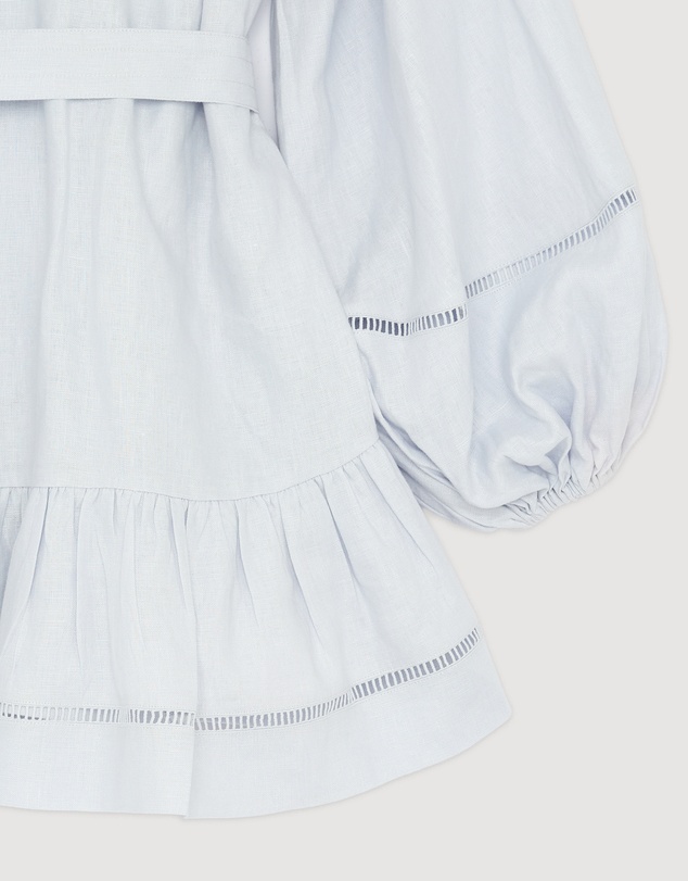 Revibe - Repaired Shona Joy Tommy Balloon Sleeve Mini Dress - AU 6
