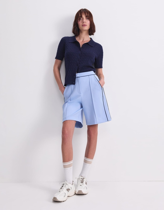 Sportscraft - Cotton Cable Short Sleeve Knit Top
