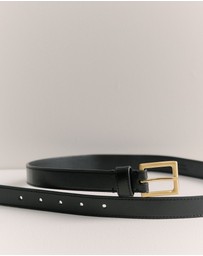 Trenery - Leather Slim Belt in Black