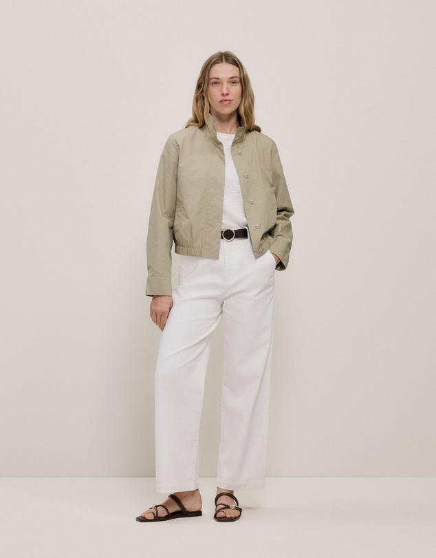 Trenery - Linen Cotton Relaxed Knit T-shirt in White
