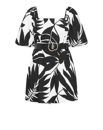 City Chic - Collins Oasis Print Belted Mini Dress - Black
