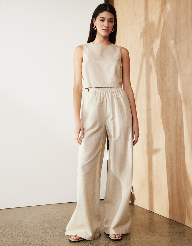 Atmos&Here - Celina Linen Blend Crop Top