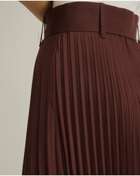 Atmos&Here - Hailey Pleated Belt Midi Skirt