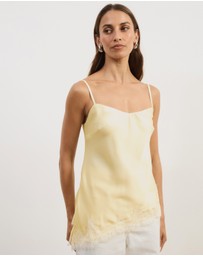 Atmos&Here - Leoni Asymmetric Lace Satin Cami