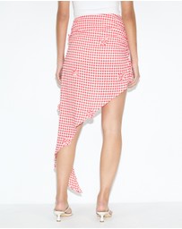 Dazie - Piazza Check Asymmetric Skirt