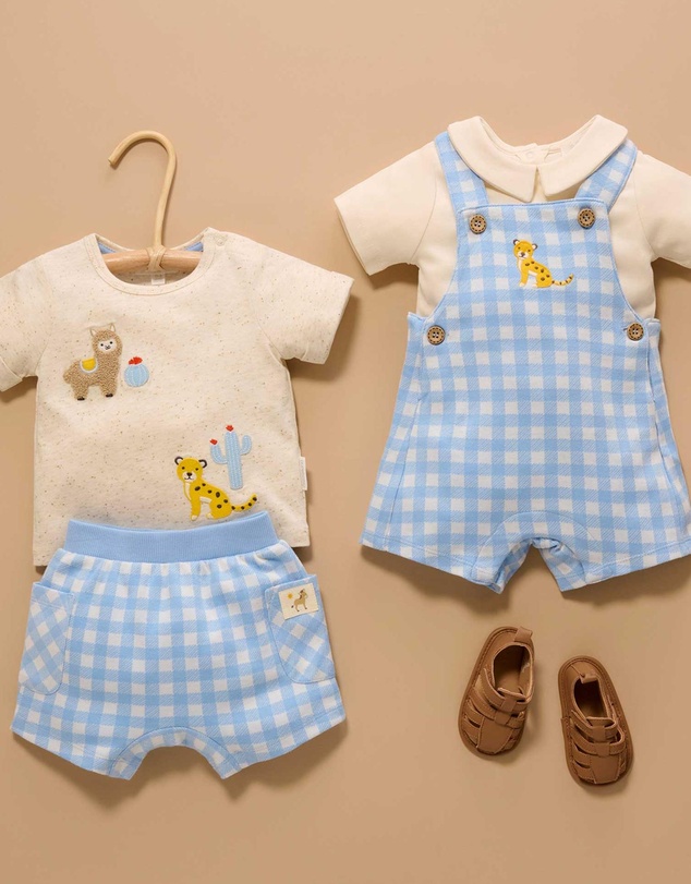 Purebaby - Gingham Short and Tee Set -Kids-Babies