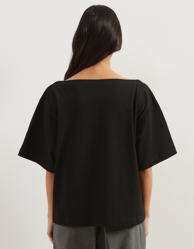 Atmos&Here - Sadie Oversized Cotton Boat Neck T-Shirt