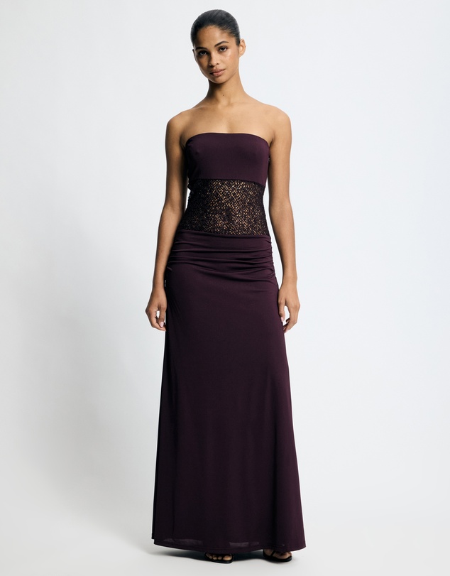 Lover - Raven Contrast Net Maxi Dress