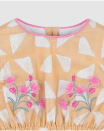 Fox & Finch - Winter Vacay Emb. LS Romper - Babies