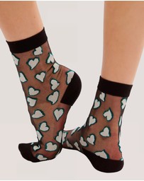 High Heel Jungle - Heart of Glass Socks - Black