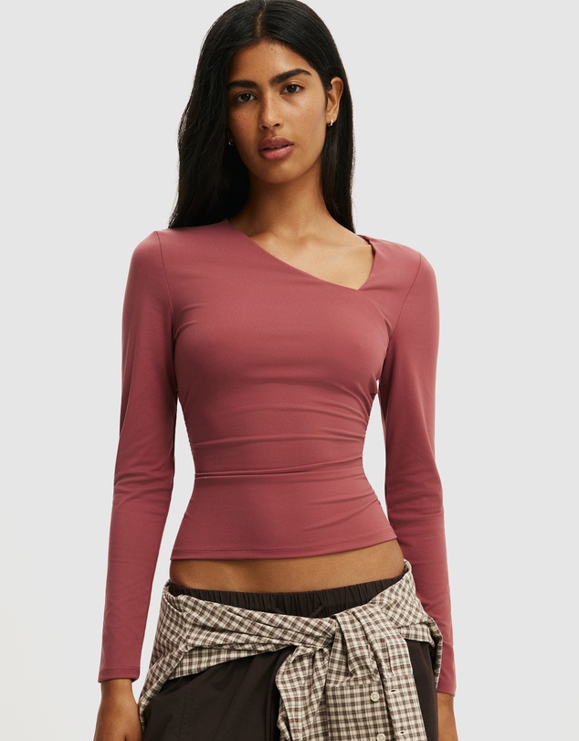 Cotton On - Hold Me Asymmetric Long Sleeve Top