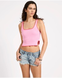 ONE TEASPOON - Scallop Knitted Vest - Pink