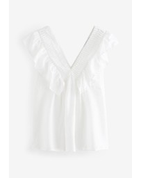 NEXT - Sleeveless Ruffle V-Neck Top