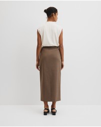 Country Road - Wool Blend Midi Tailored Skirt