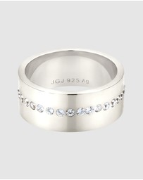 Elli Jewelry - Ring Crystal Band Statement 925 Sterling Silver