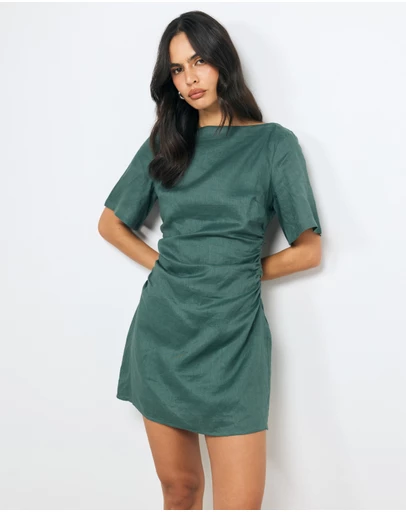 AERE - Arlie Linen Mini Dress
