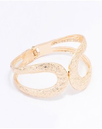 Lovisa - Gold Hammered Hinge Bangle
