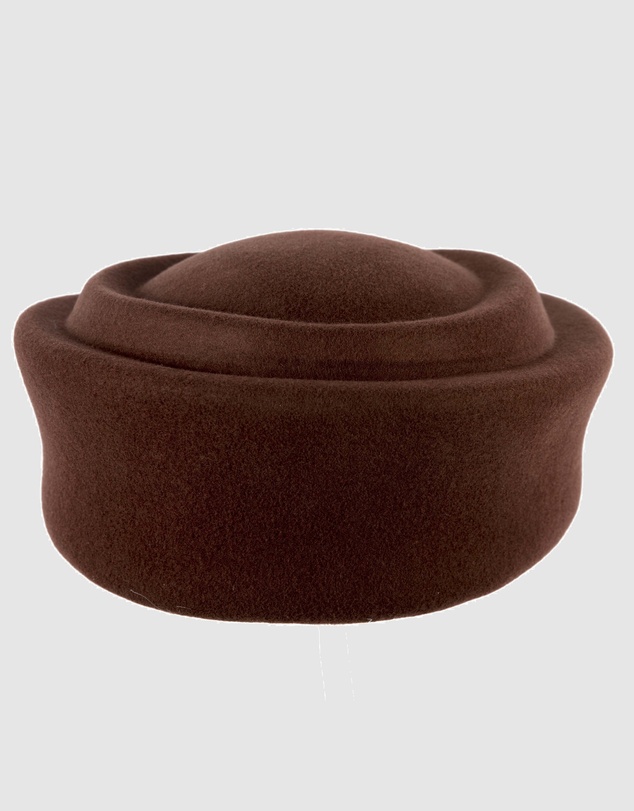 Max Alexander - Felt Chocolate Pillbox Hat