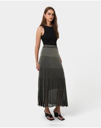 Forcast - Lucy Pleat Knit Midi Skirt