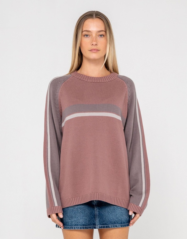 Rusty - White Lines Two Crew Neck Knit
