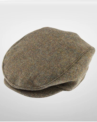 DENTS - Abraham Moon Herringbone Tweed Flat Cap