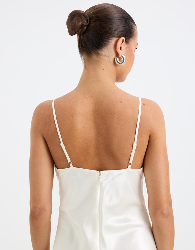 Calli - Lauren Satin Pleat Midi Dress