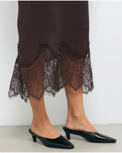 AERE - Tala Heeled Leather Mules