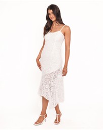 Petal & Pup - Lorde Midi Dress - White Lace Sequin