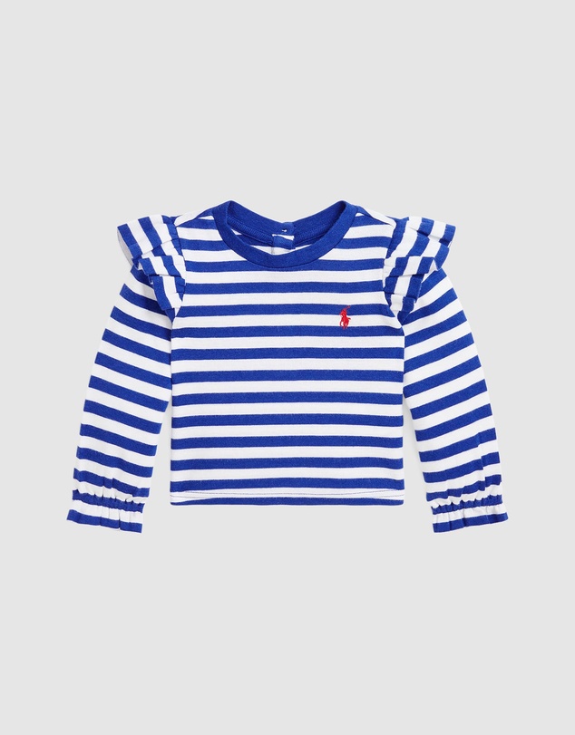 Polo Ralph Lauren - Striped Ribbed Cotton-Modal Top  (3M-24M)