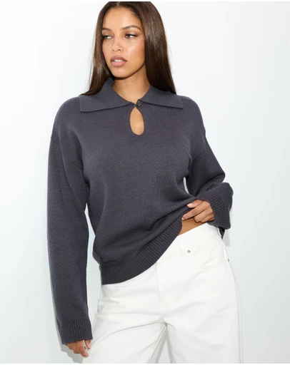 Dazie - Seattle Keyhole Knit Jumper