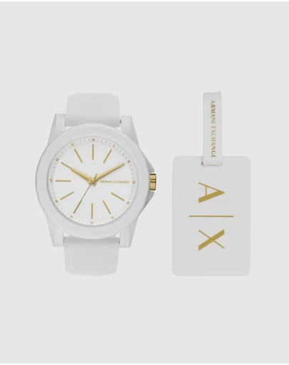 Armani Exchange - White Analogue Watch Set