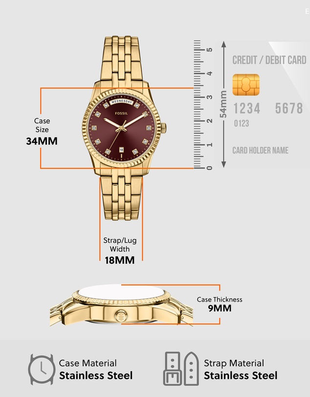 Fossil - Scarlette Gold Tone Analogue Watch