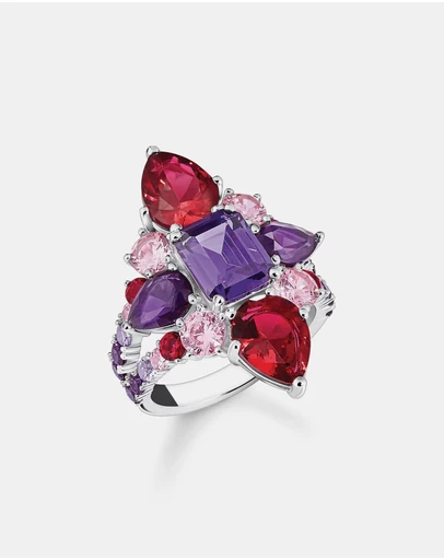 THOMAS SABO - Heritage Glam Cocktail Ring with Colourful Stones