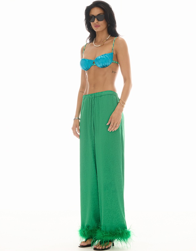 THE TALES - Frida Feather Trim Floral Pants