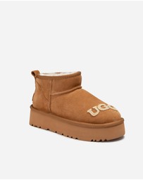 Ozwear Connection Uggs - Ugg Classic Dana Emb Logo Platform Ultra Boot