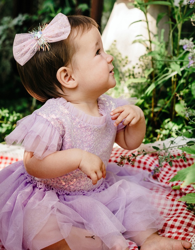 Fleur Harris - 'The Magic Faraway Tree' Sequin Fairy Dress Baby in Lilac
