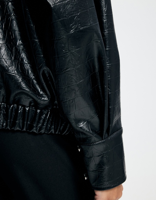 Lover - Lenore Funnel Croc Leather Look Bomber