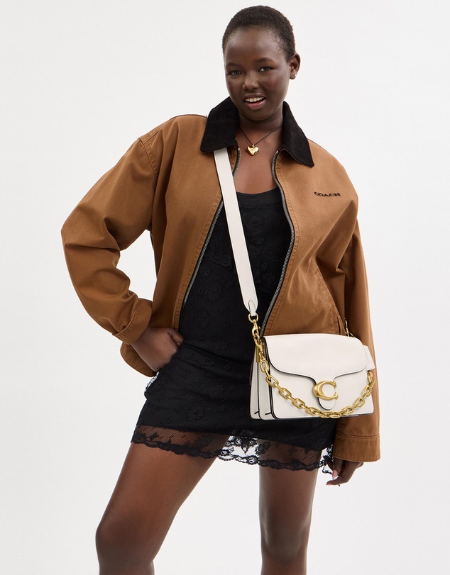 Coach - Smooth Leather Chain Tabby Shoulder Bag With Chain