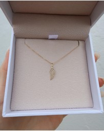Luna Rae - Solid Gold - Angel Wing Necklace