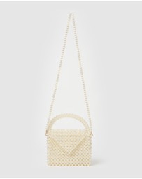 Izoa - Tiffany Pearl Handbag White