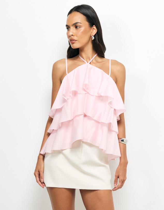 AERE - Giselle Tiered Halter Top