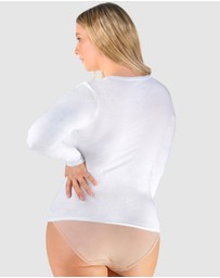 B Free Intimate Apparel - Superfine﻿ 100% Cotton Long Sleeve Top - 2 Pack