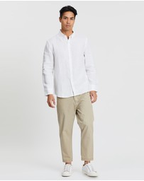 The Rocks Push - The Rocks Push Linen Shirt Men White