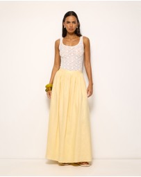 AERE - Tiera Gathered Midi Skirt