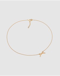 Elli Jewelry - Necklace Ribbon Elegant 925 Sterling Silver Gold Plated
