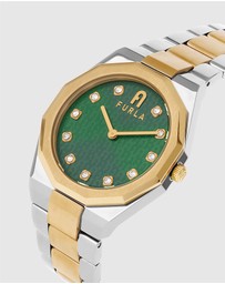 Furla - Heritage Furla 1927 35mm Green Dial with Gold Two Tone Strap