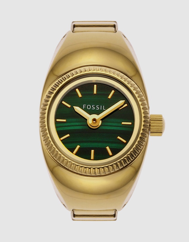 Fossil - Gold Tone Analogue Ring Watch
