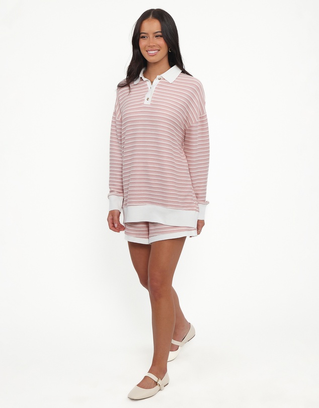 Petal & Pup - Dealia Knit Short Set - Pink Stripe